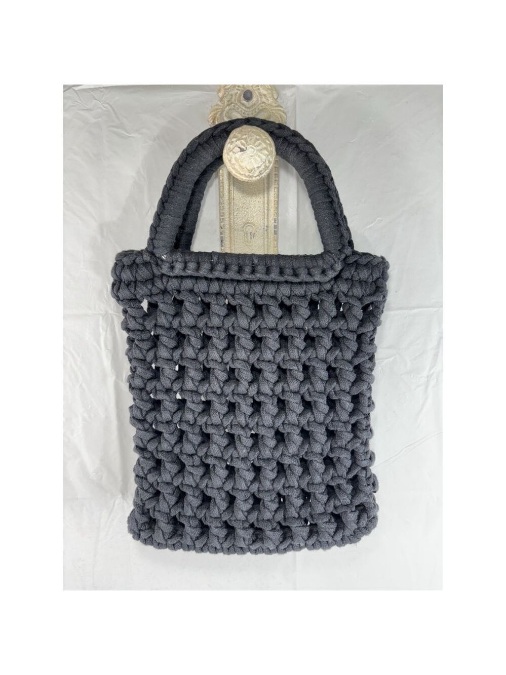 Binge Women's Black Knitted Double Flat Strap Handbag